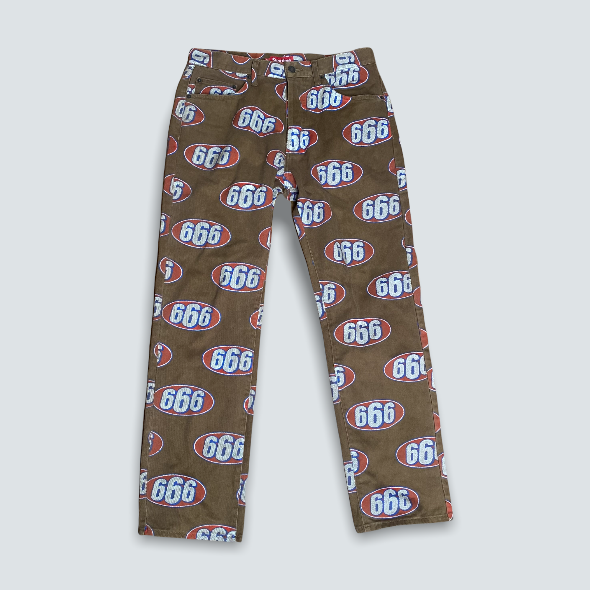 Supreme 666 Denim Pants Brown