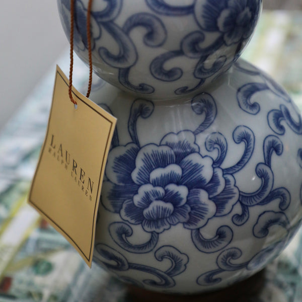 SET of Ralph Lauren Porcelain Blue Floral Lamp