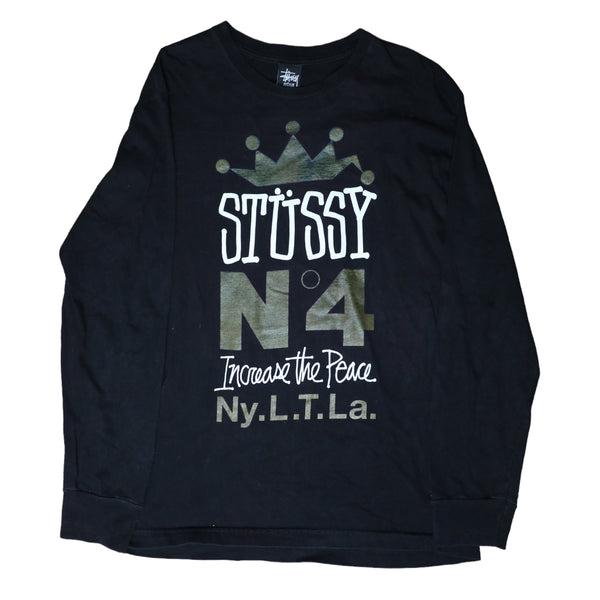 Stussy Men's long Sleeve crown black tshirt