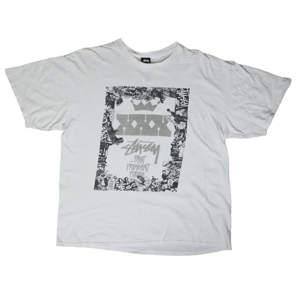 Stussy Men's Short Sleeve logo tshirt white