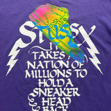 Stussy purple sneaker head Logo T-shirt