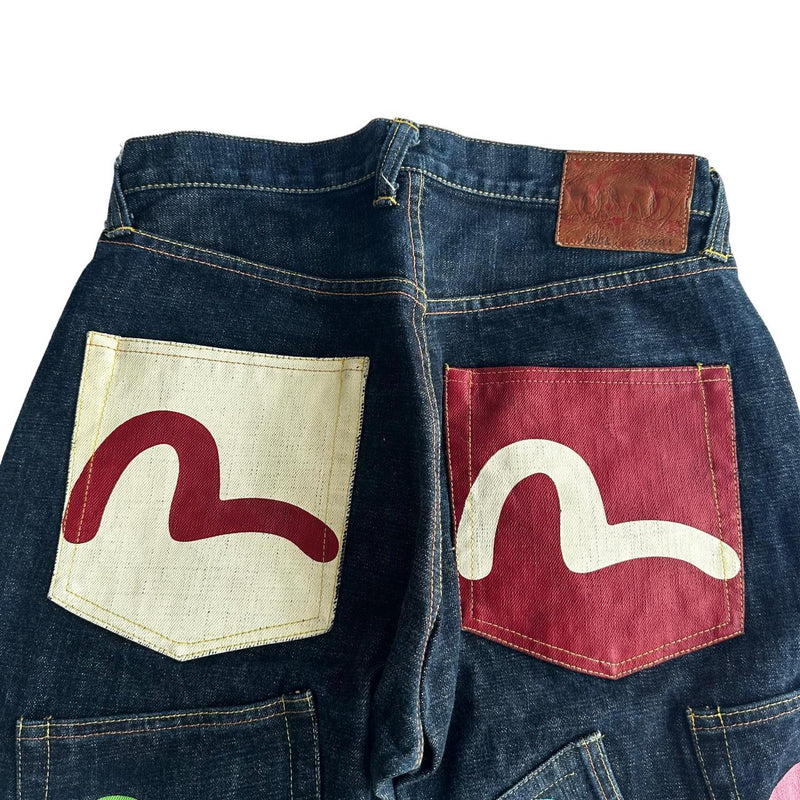 Evisu Multi Pocket Rainbow Denim Jeans