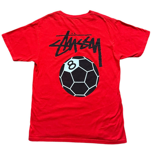 Stussy Red 8 football t-shirt