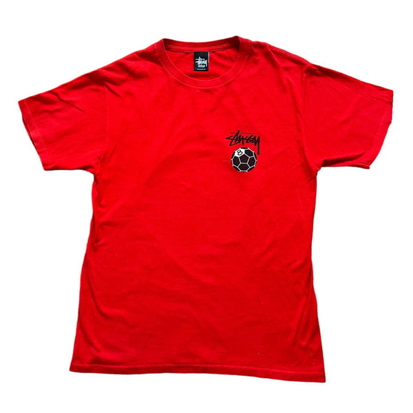 Stussy Red 8 football t-shirt