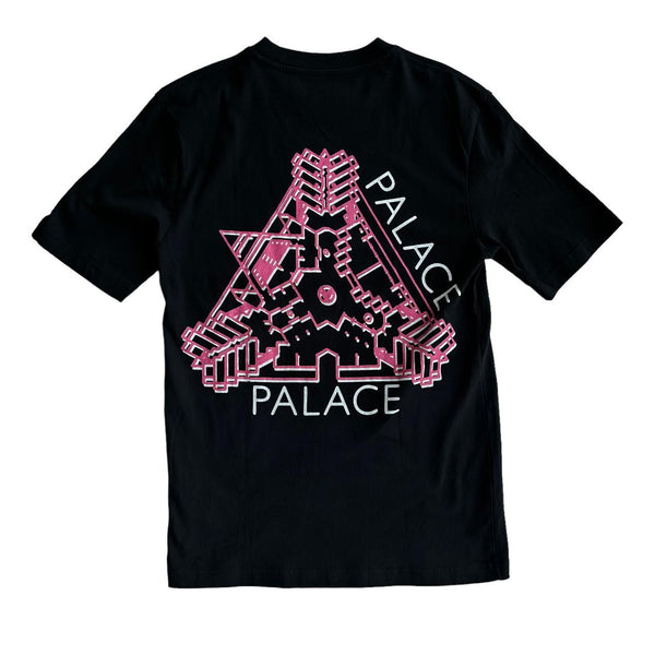 PALACE front and back black pink T-shirt tri-ferg