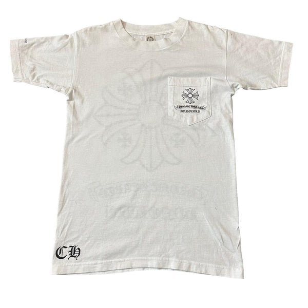 CHROME HEARTS Pocket tee Front & Back White T-shirt