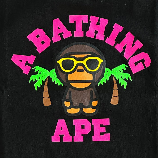 A Bathing Ape / BAPE Black and pink Logo T-shirt