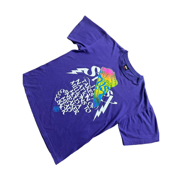 Stussy purple sneaker head Logo T-shirt