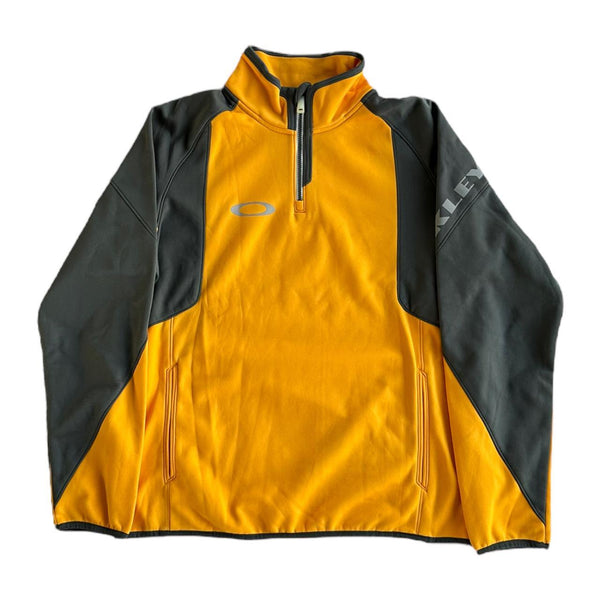 Oakley Quarter zip up fleece jumper Yellow and Grey