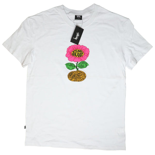 Stussy white flower t-shirt