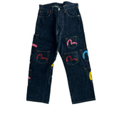 Evisu Multi Pocket Rainbow Denim Jeans