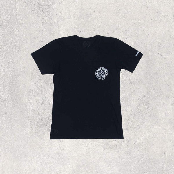 CHROME HEARTS Short sleeve Black horseshoe pocket Tee