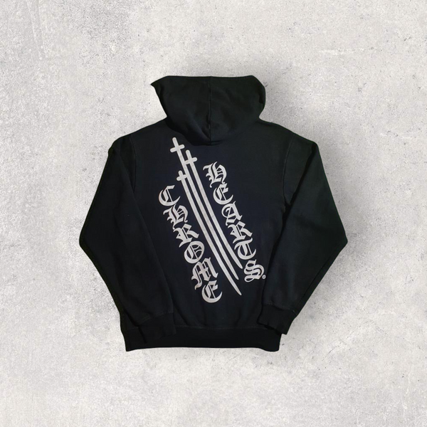 Chrome Hearts Zip up Hoodie Black Falling Cross (M)