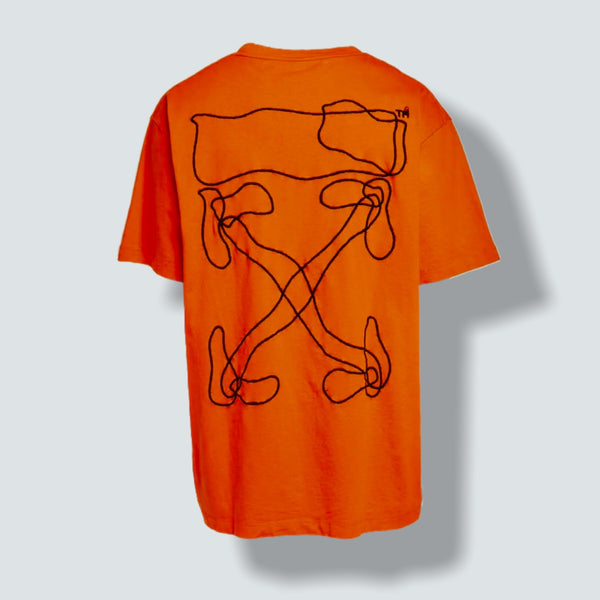 Off-White Abstract Arrows Tee in Orange (L)