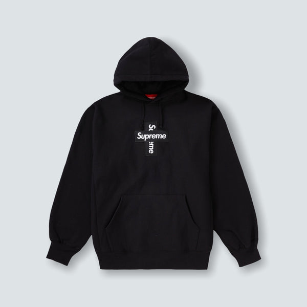 FW20 Supreme Black Cross Box Logo hoodie (M)