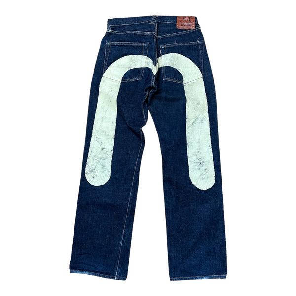 Evisu White Diacock Selvage Denim Jeans