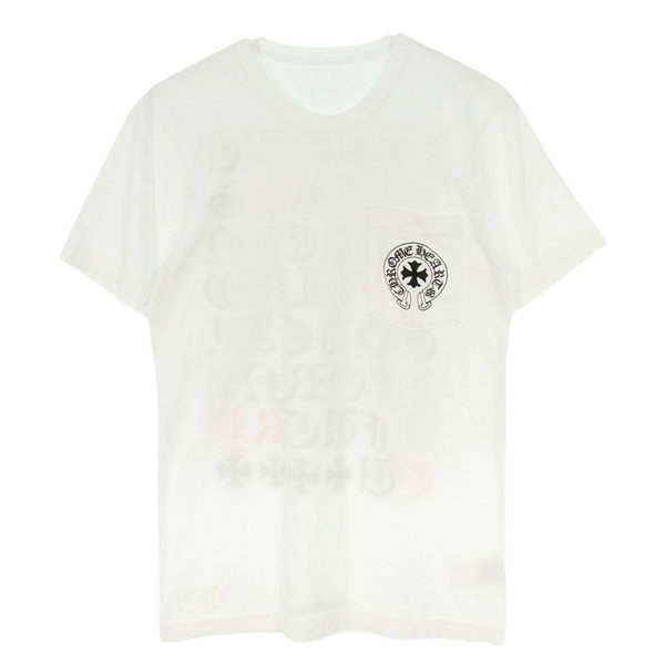 CHROME HEARTS Pocket tee Horseshoe Cross Neon Red & Back White T-shirt