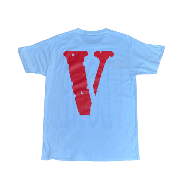 Vlone Front and back Logo Tee White Red Blue (M)