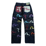 Evisu Multi Pocket Rainbow Denim Jeans - Paris Edition