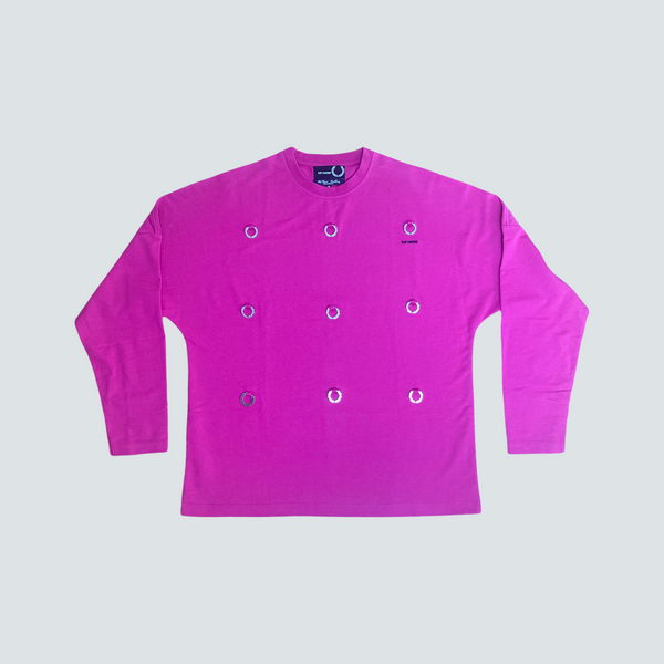 RAF SIMONS 19AW Fred Perry Pink Crewneck Long sleeve T-shirt (M)