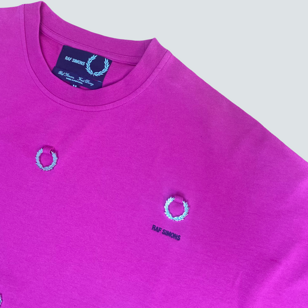 RAF SIMONS 19AW Fred Perry Pink Crewneck Long sleeve T-shirt (M)