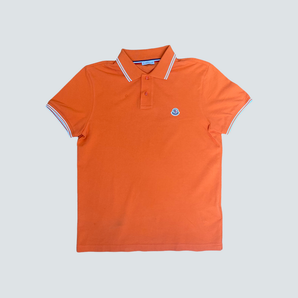 Moncler MAGLIA POLO MANICA CORTA logo design short sleeve polo shirt orange (S)