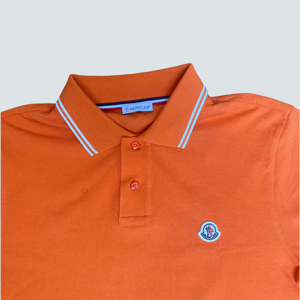 Moncler MAGLIA POLO MANICA CORTA logo design short sleeve polo shirt orange (S)