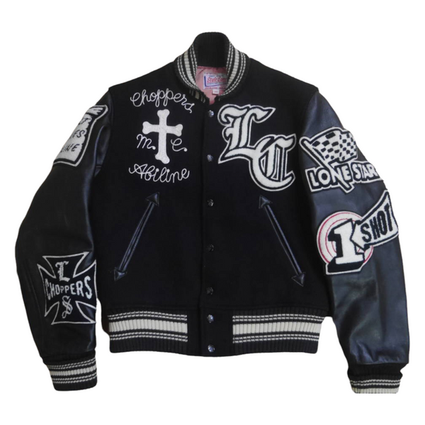 Wool with Leather sleeves Varsity Jacket Lone Star Choppers MC (S)