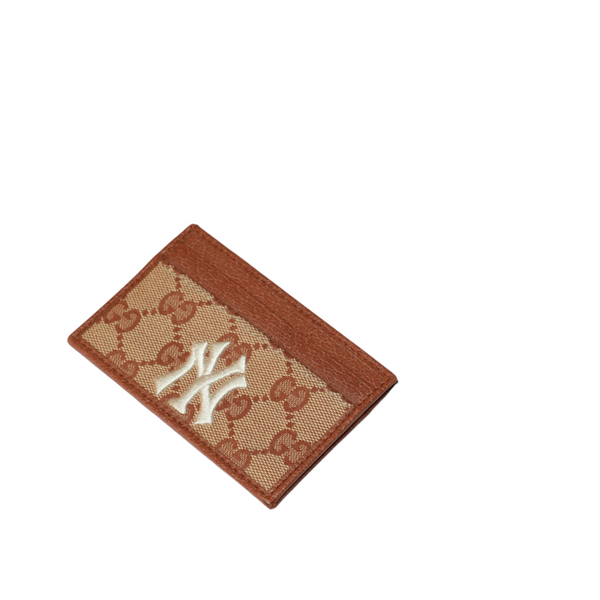 Gucci GG Canvas Design New York Yankees Collaboration Card Holder Brown