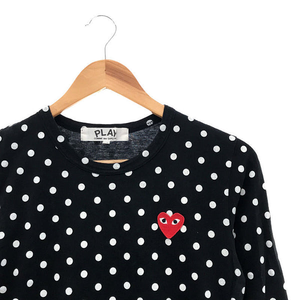 PLAY COMME des GARCONS | Heart Patch Polka Dot Cut and Sewn Long Sleeve T-shirt