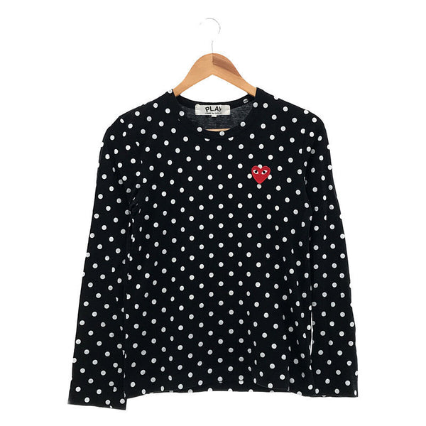 PLAY COMME des GARCONS | Heart Patch Polka Dot Cut and Sewn Long Sleeve T-shirt