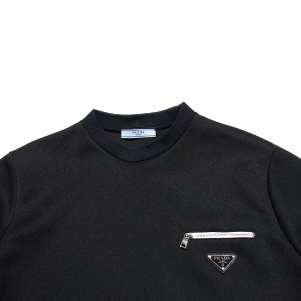 Prada triangle-logo crewneck sweatshirt polyester