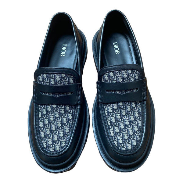 Dior 20AW Oblique Jacquard & Smooth Calfskin Loafers Shoes