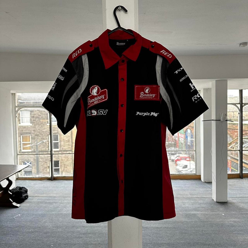 Red and Black Bundaberg Racing shirt