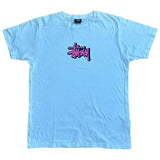 Stussy white and pink T-shirt short sleeve