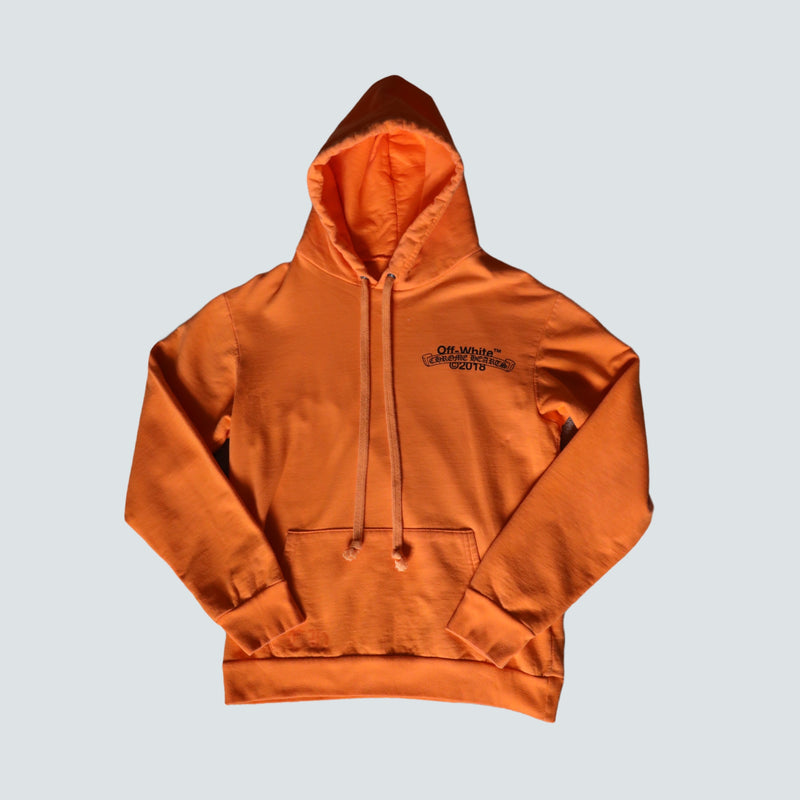 Off white chrome deals hearts orange hoodie