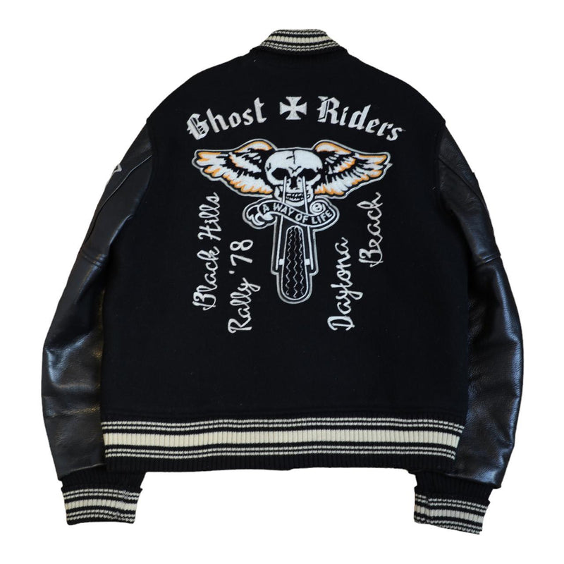 Whitesville 1978 Ghost Riders Motorcycle Club jacket Black/White