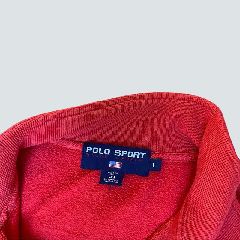 Polo Sport Ralph Lauren Red Half Zip Crewneck Sweatshirt (L)