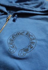 Blue Chrome hearts Zip up Horseshoe Hoodie (L)