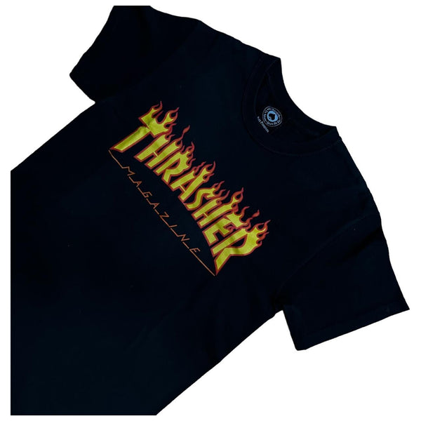 Thrasher print T-shirt short sleeve black