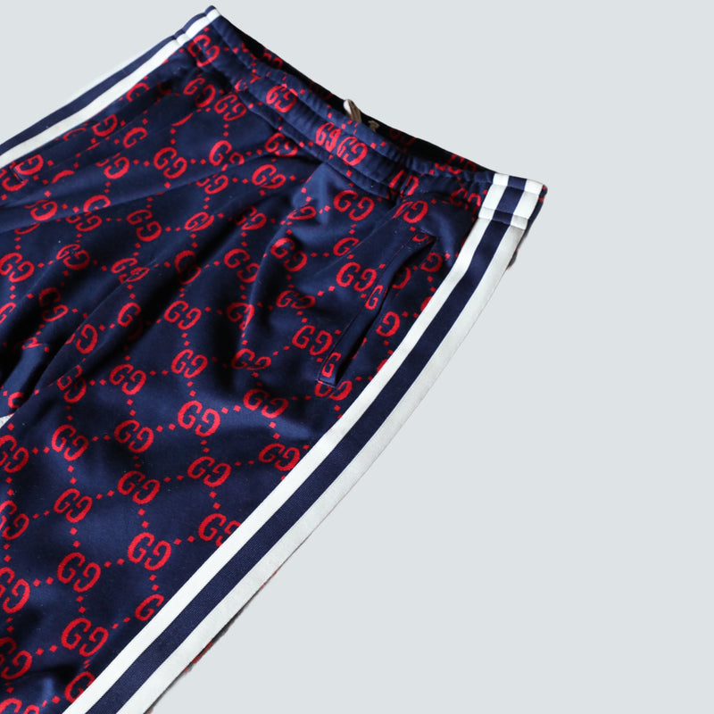 Gucci Jacquard Track Bottoms - Red/Blue (M)