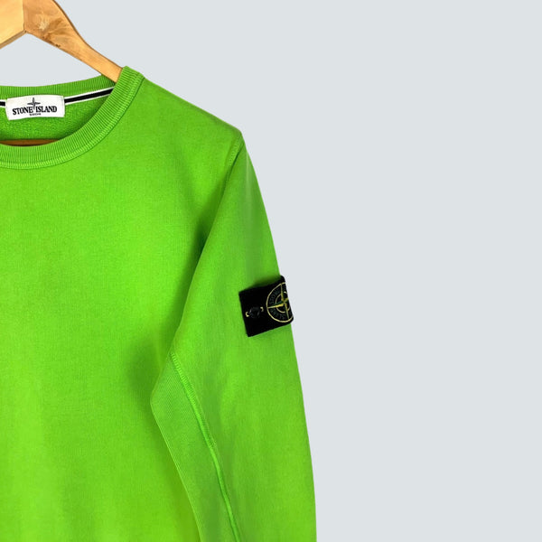 Stone island bright green crewneck (M)