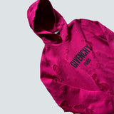 Givenchy Cherry Pink Destroyed Distressed Logo Hoodie  (M)