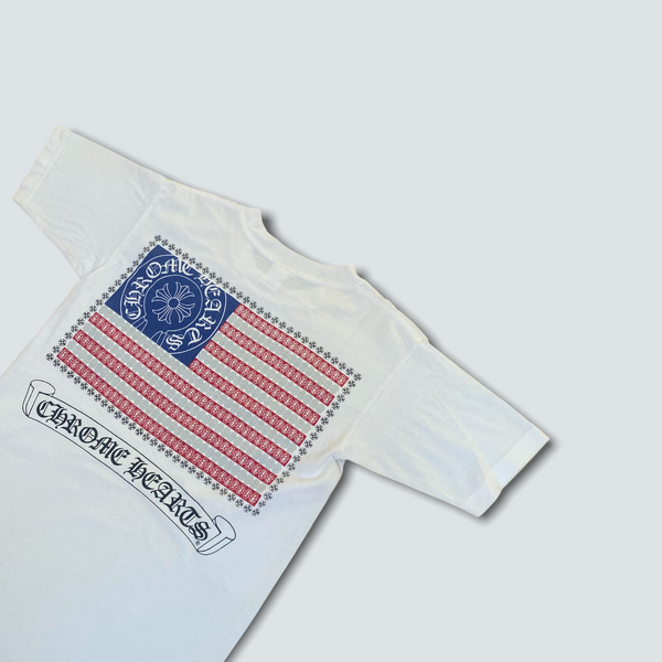 White Chrome Hearts American Flag Pocket Tee (S)