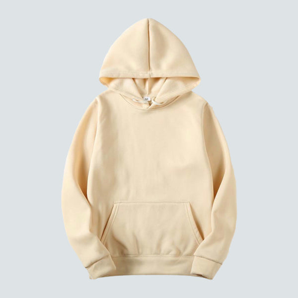 Plain Beige Hoodie Joggers Set (S)