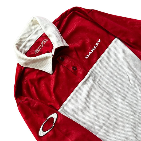 Oakley logo Red Long sleeve polo shirt