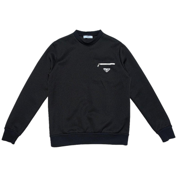 Prada triangle-logo crewneck sweatshirt polyester