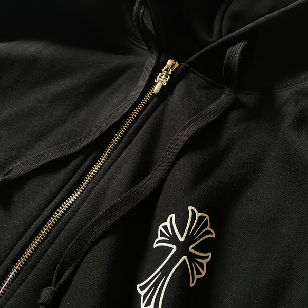 Chrome hearts zip up front and back logo (M)
