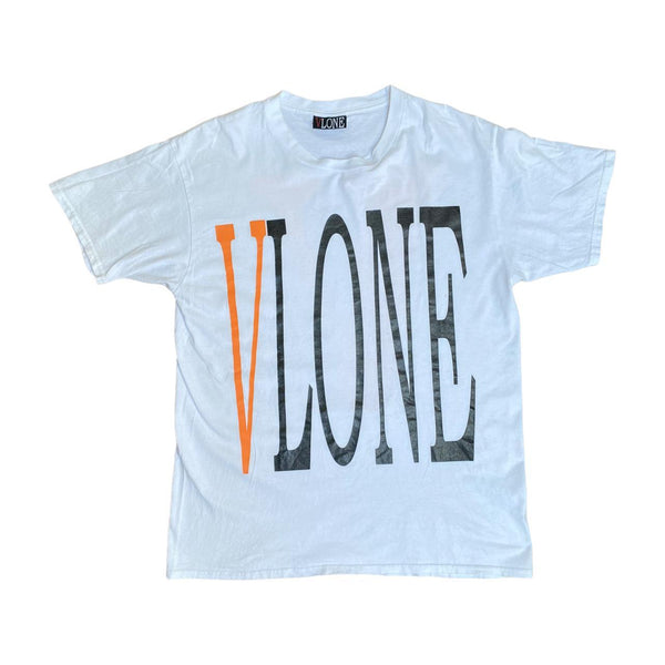 Vlone Front and back Logo Tee Orange (M)