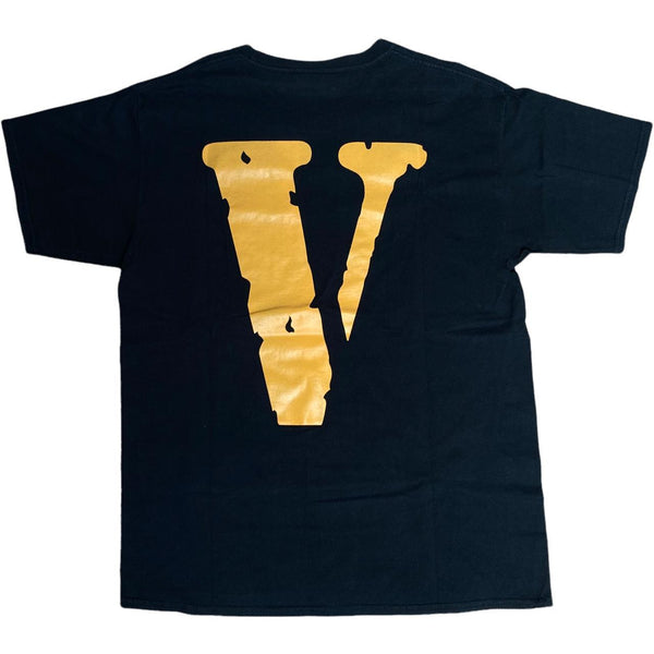 Vlone Front and back Logo Tee Black Orange (M)